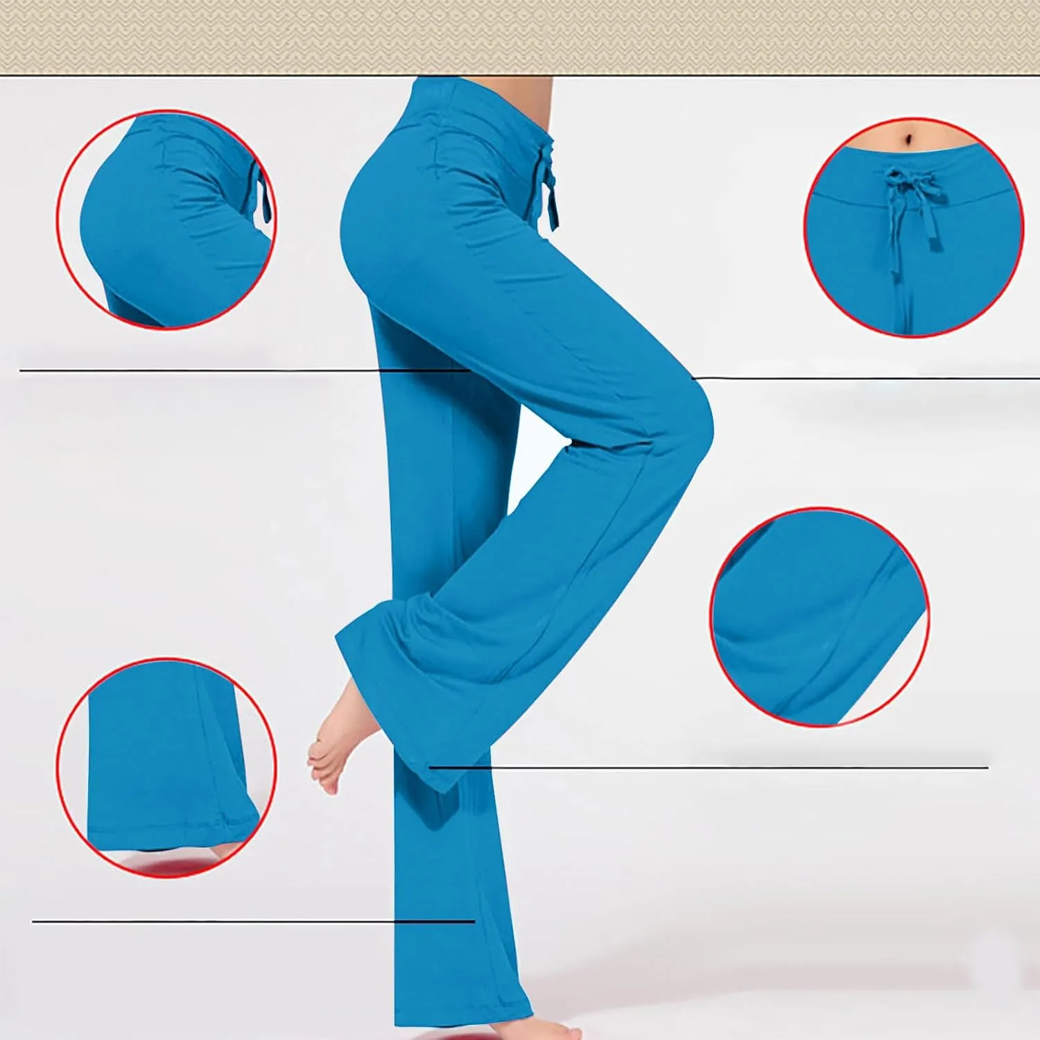 Flared Leggings for Women Drawstring High Waisted Flare Bootcut Yoga Pants Lounge Soft Wide Leg Pajama Pants