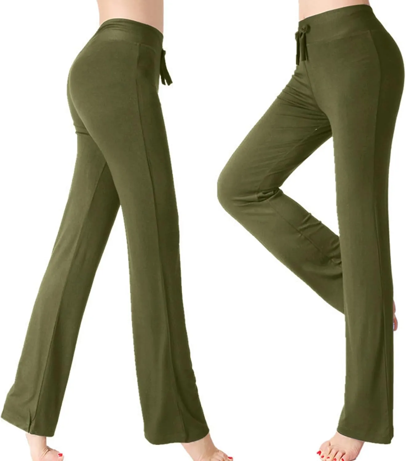 Flared Leggings for Women Drawstring High Waisted Flare Bootcut Yoga Pants Lounge Soft Wide Leg Pajama Pants
