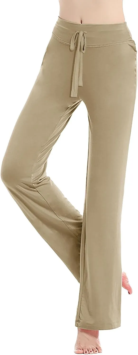 Flared Leggings for Women Drawstring High Waisted Flare Bootcut Yoga Pants Lounge Soft Wide Leg Pajama Pants