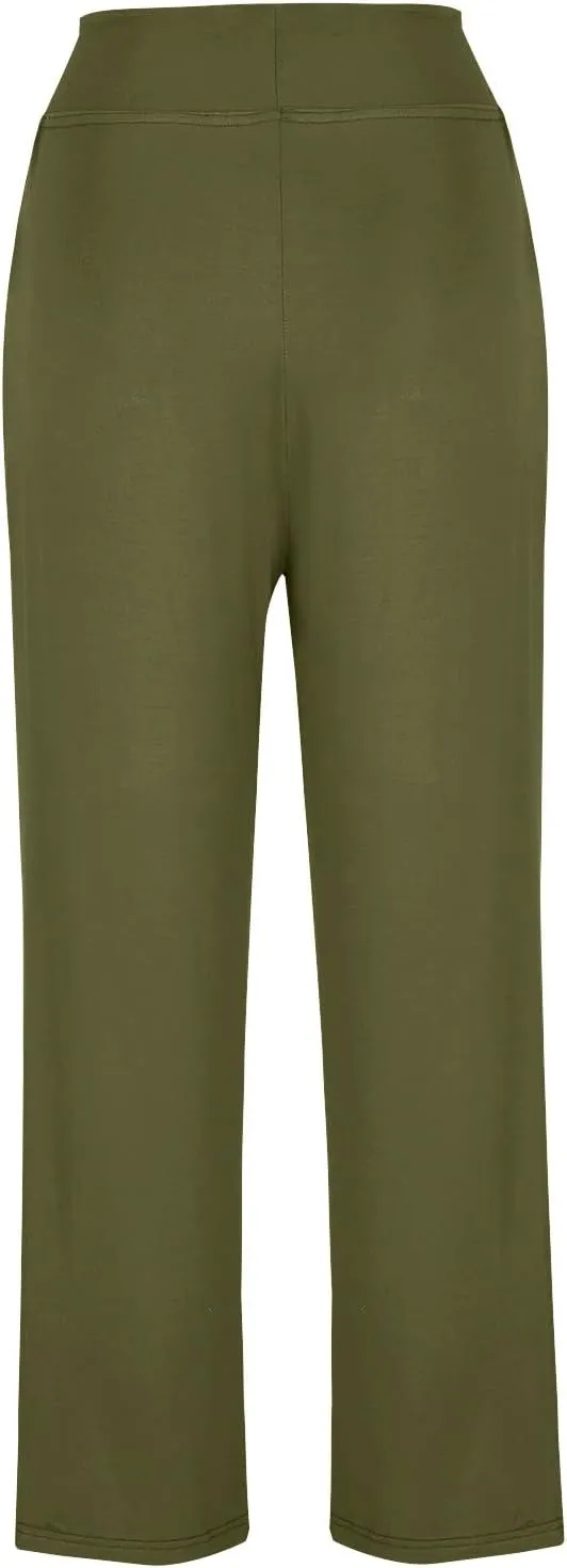 Flared Leggings for Women Drawstring High Waisted Flare Bootcut Yoga Pants Lounge Soft Wide Leg Pajama Pants
