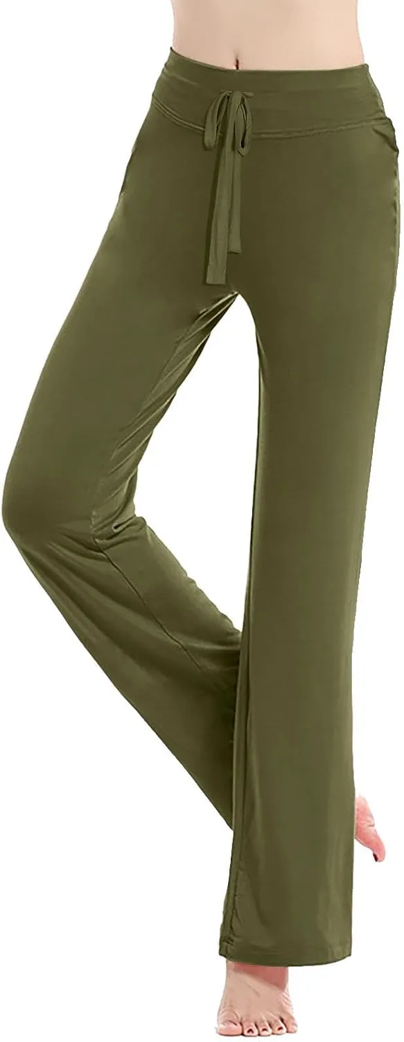 Flared Leggings for Women Drawstring High Waisted Flare Bootcut Yoga Pants Lounge Soft Wide Leg Pajama Pants