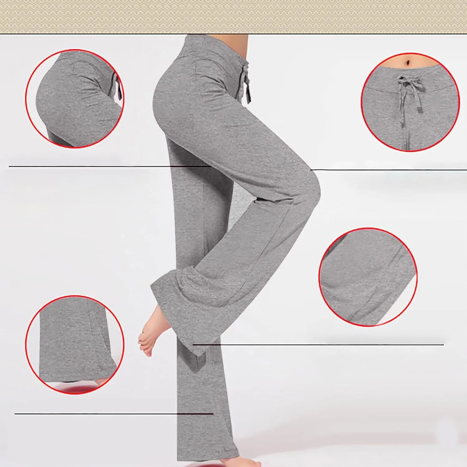 Flared Leggings for Women Drawstring High Waisted Flare Bootcut Yoga Pants Lounge Soft Wide Leg Pajama Pants
