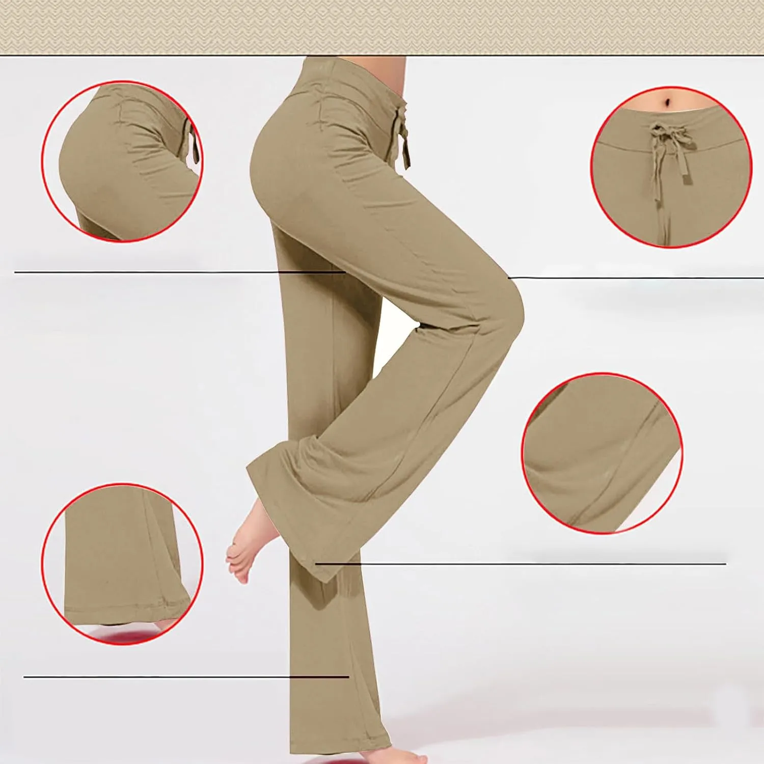Flared Leggings for Women Drawstring High Waisted Flare Bootcut Yoga Pants Lounge Soft Wide Leg Pajama Pants