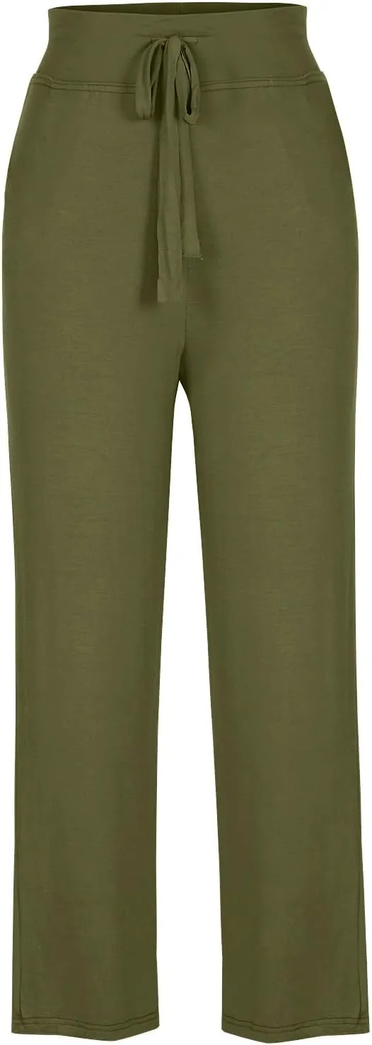 Flared Leggings for Women Drawstring High Waisted Flare Bootcut Yoga Pants Lounge Soft Wide Leg Pajama Pants