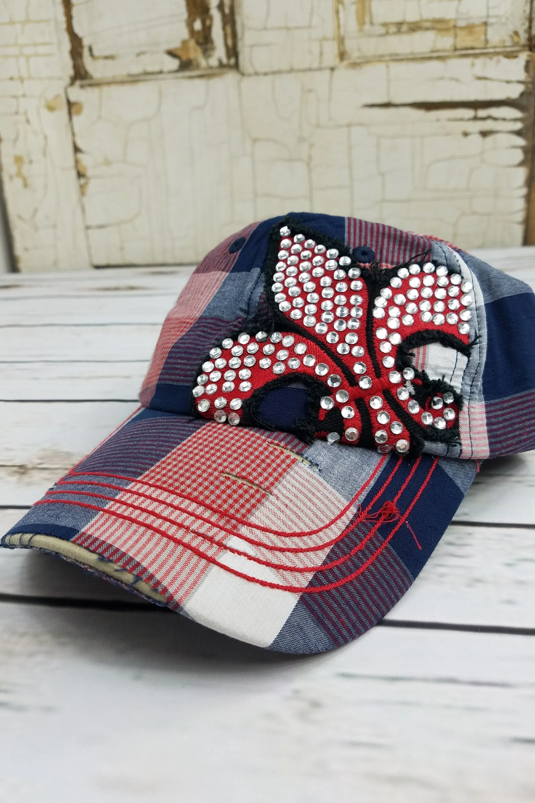 Fleur de Lis Plaid Hat