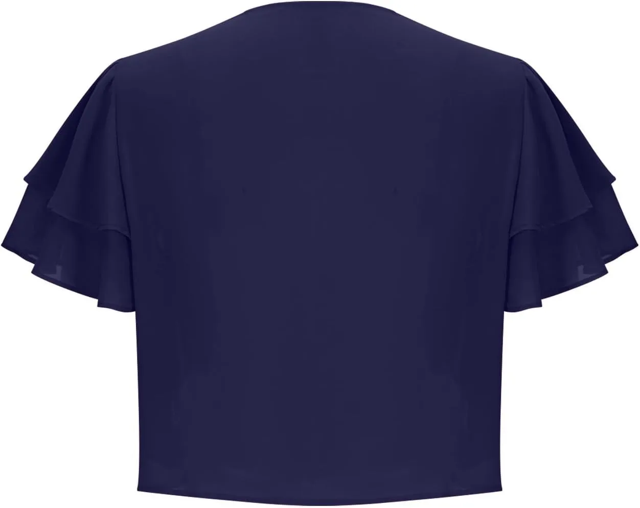 Formal Jacket for Evening Dresses Elegant Short Sleeve Shrug Cropped Bolero Open Front Chiffon Cardigan Blouses