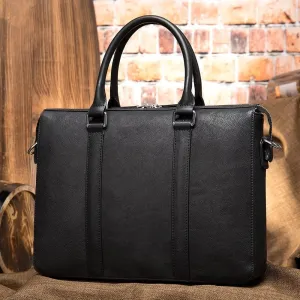 French Business Genuine Leather Men's Briefcase 15 Inch Computer Bag Cowhide Handbag ffor Commuting Travel Business