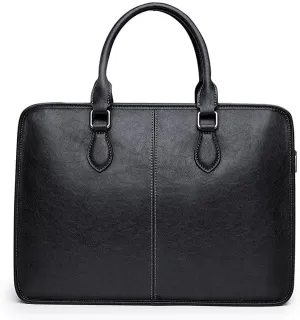 French Men's Briefcase Genuine Leather Business Computer Bag Cowhide Handbag ffor Commuting Travel Business