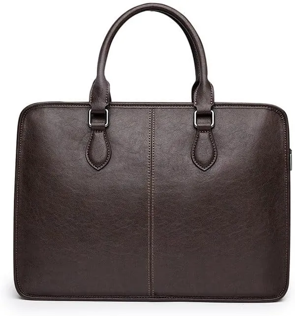 French Men's Briefcase Genuine Leather Business Computer Bag Cowhide Handbag ffor Commuting Travel Business