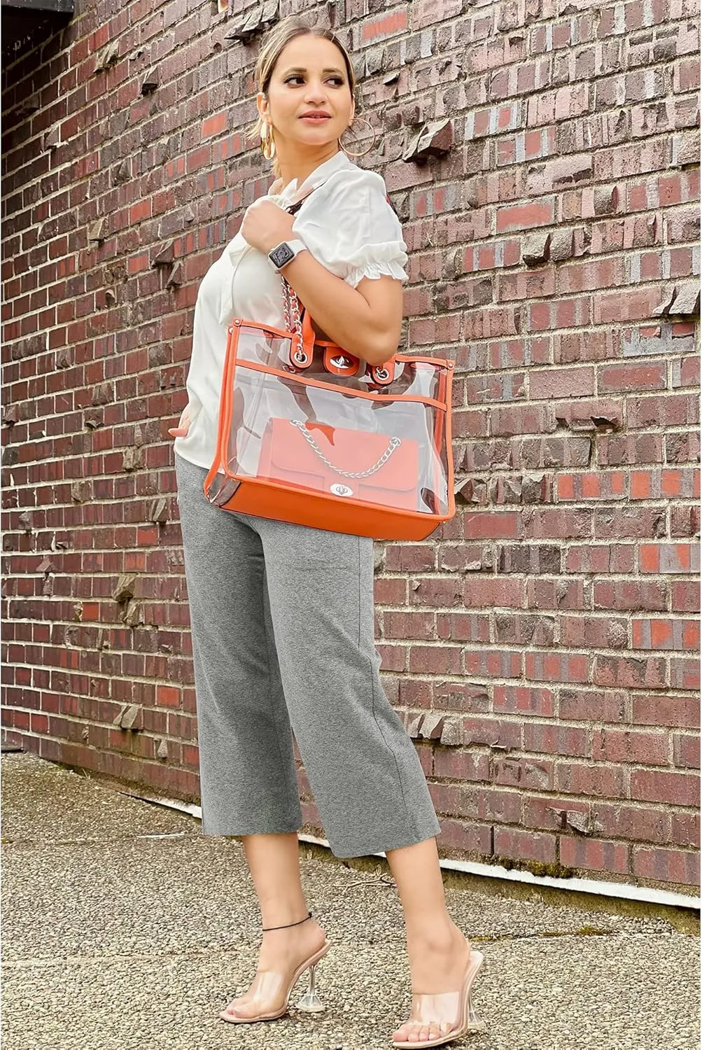 G4Free Capri Pants for Women Wide Leg Yoga Dress Capris with Pockets Cross Loose Casual Work Crop Pants
