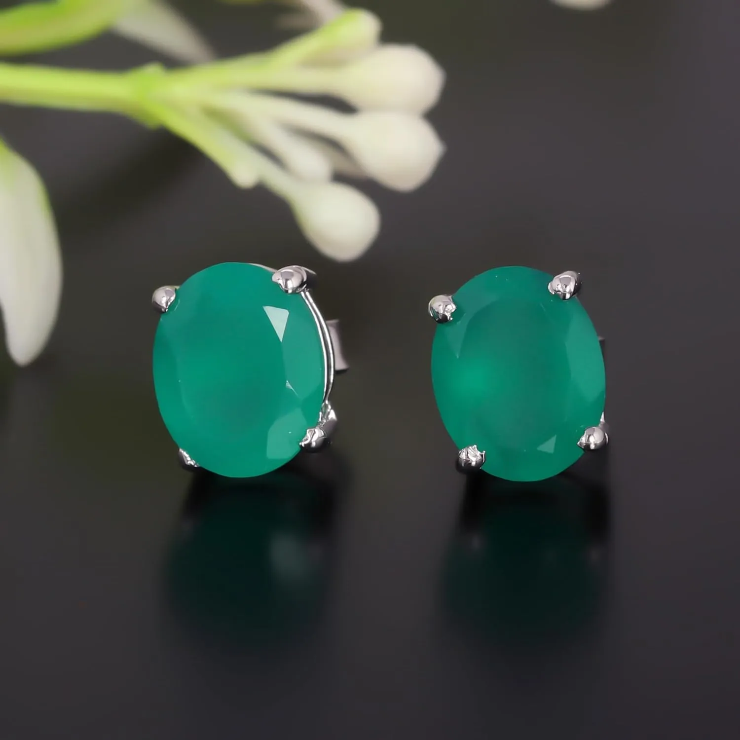 GEMHUB Womens Sterling Silver Earrings 2.15-8.85 Carat Natural Gemstone Earrings Stud Earrings for Women