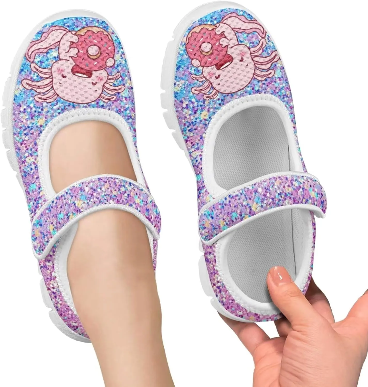 Girls Axolotl Mary Jane Dress Shoes Ballet Princess Flats Party Wedding School Shoes for Kids