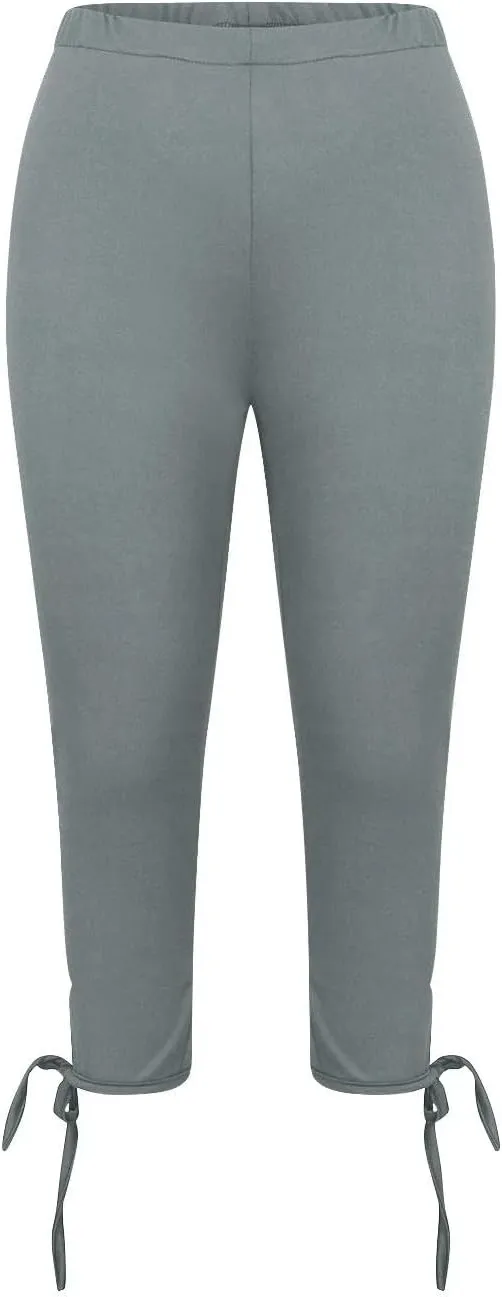 Girls Cropped Leggings Lace Bottoms Trim Yoga Capris Leggings Stretchy High Waist Skinny Tights Pants for Teen Kids