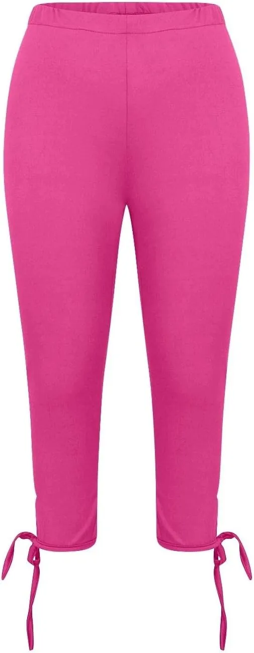 Girls Cropped Leggings Lace Bottoms Trim Yoga Capris Leggings Stretchy High Waist Skinny Tights Pants for Teen Kids