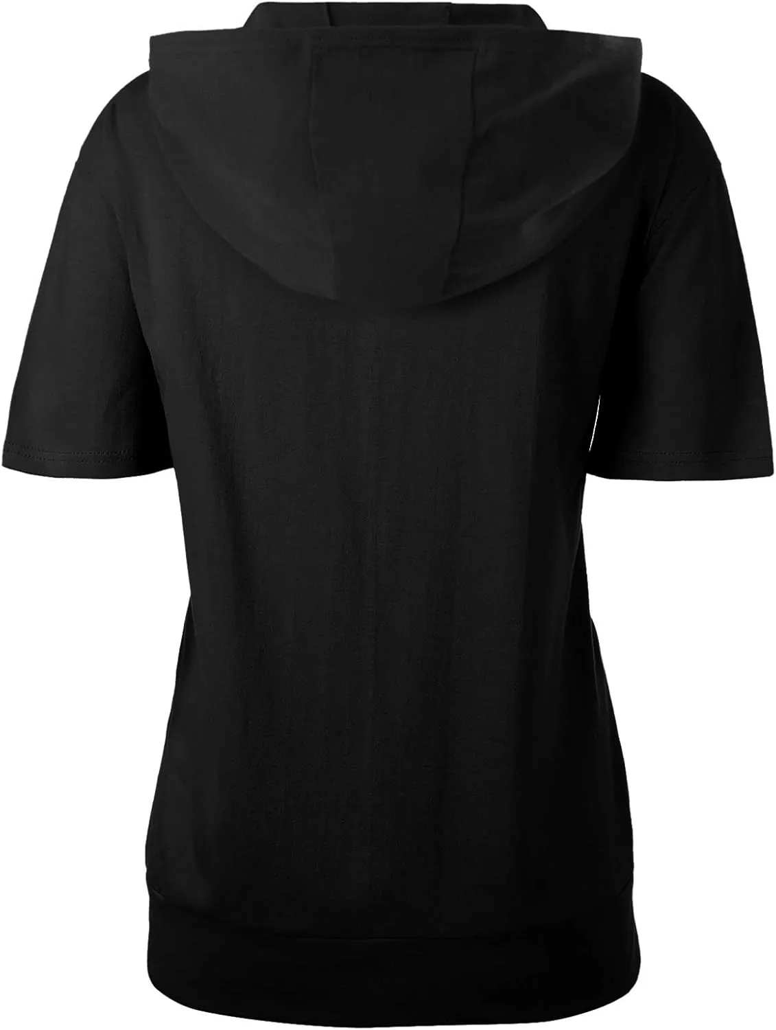 GIVON Womens Slim Fit Zip Up Hoodie Short Sleeve Thin Jacket Full Zip Sweatshirt with Plus Size