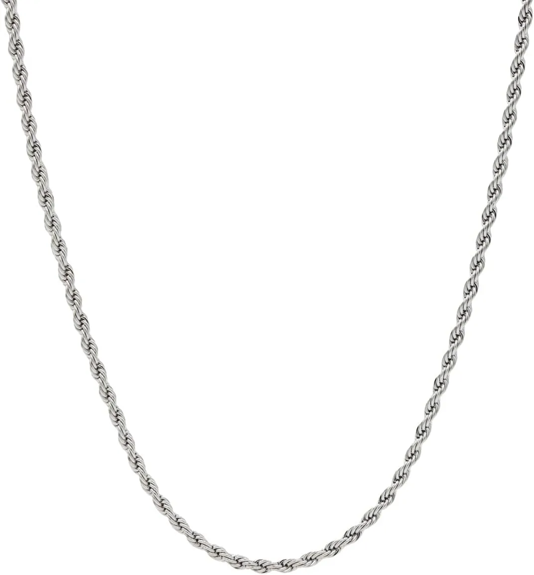 GLD Rope Link Chain - Gold-Plated Rope Cuban Chain with Exclusive Storage Travel Pouch - Snatch-Proof Clasp, Sweat-Proof and Fade-Resistant - Lifetime Quality, Designed in Miami