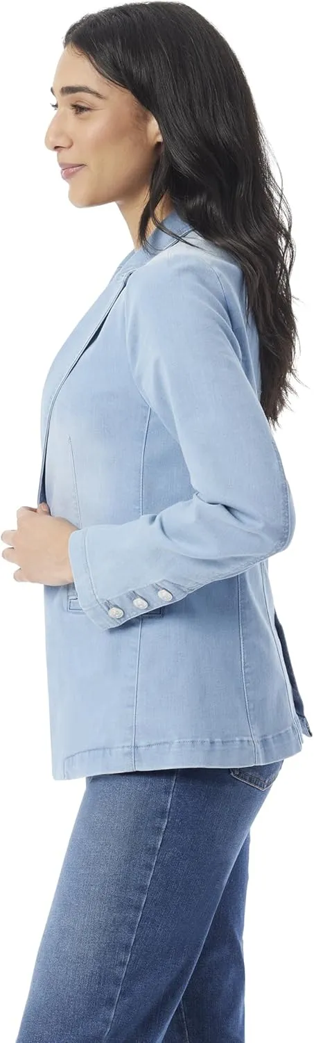 Gloria Vanderbilt Women's Single Button Front Fitted Blazer Standard