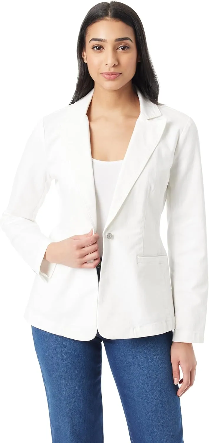 Gloria Vanderbilt Women's Single Button Front Fitted Blazer Standard