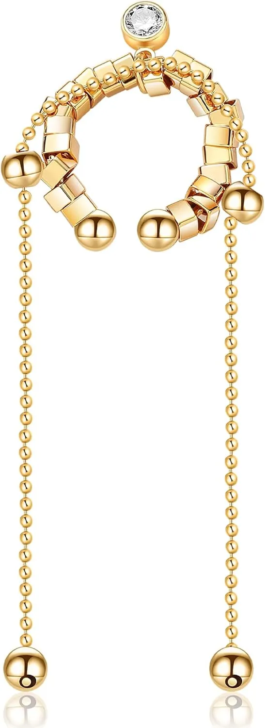 Golden Ear Cuffs Tassel Chain Non Piercing Ear Clip Women