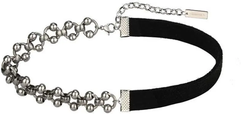 Gothic Punk Choker Necklace for Women Statement Patchwork Chunky Chain Collar Necklaces Rock Hip Hop Collarbone Chain Adjustable Link Chains