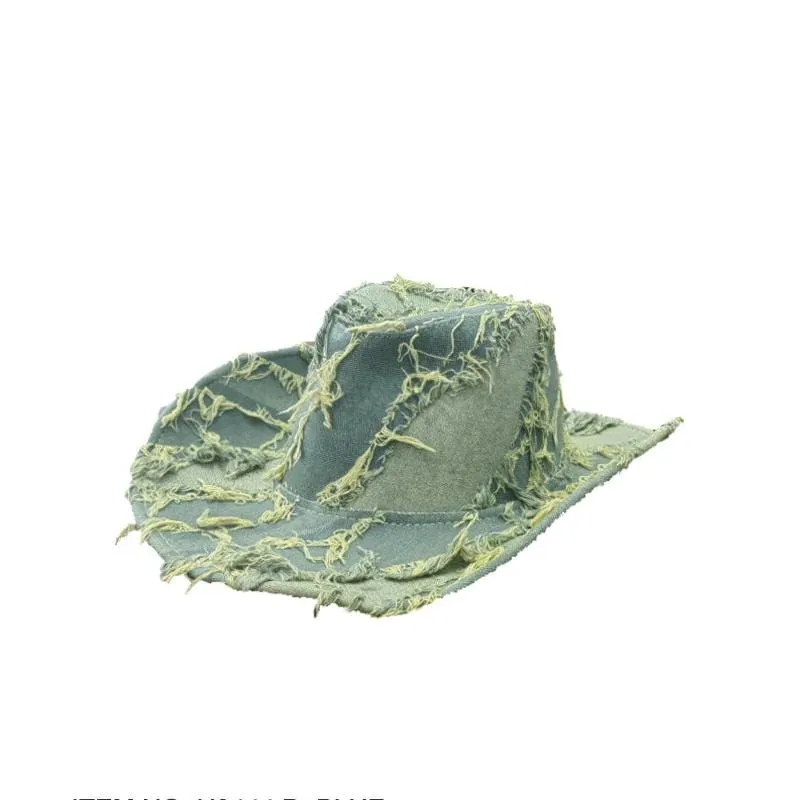 H3444 Distressed Denim Cowboy Hat