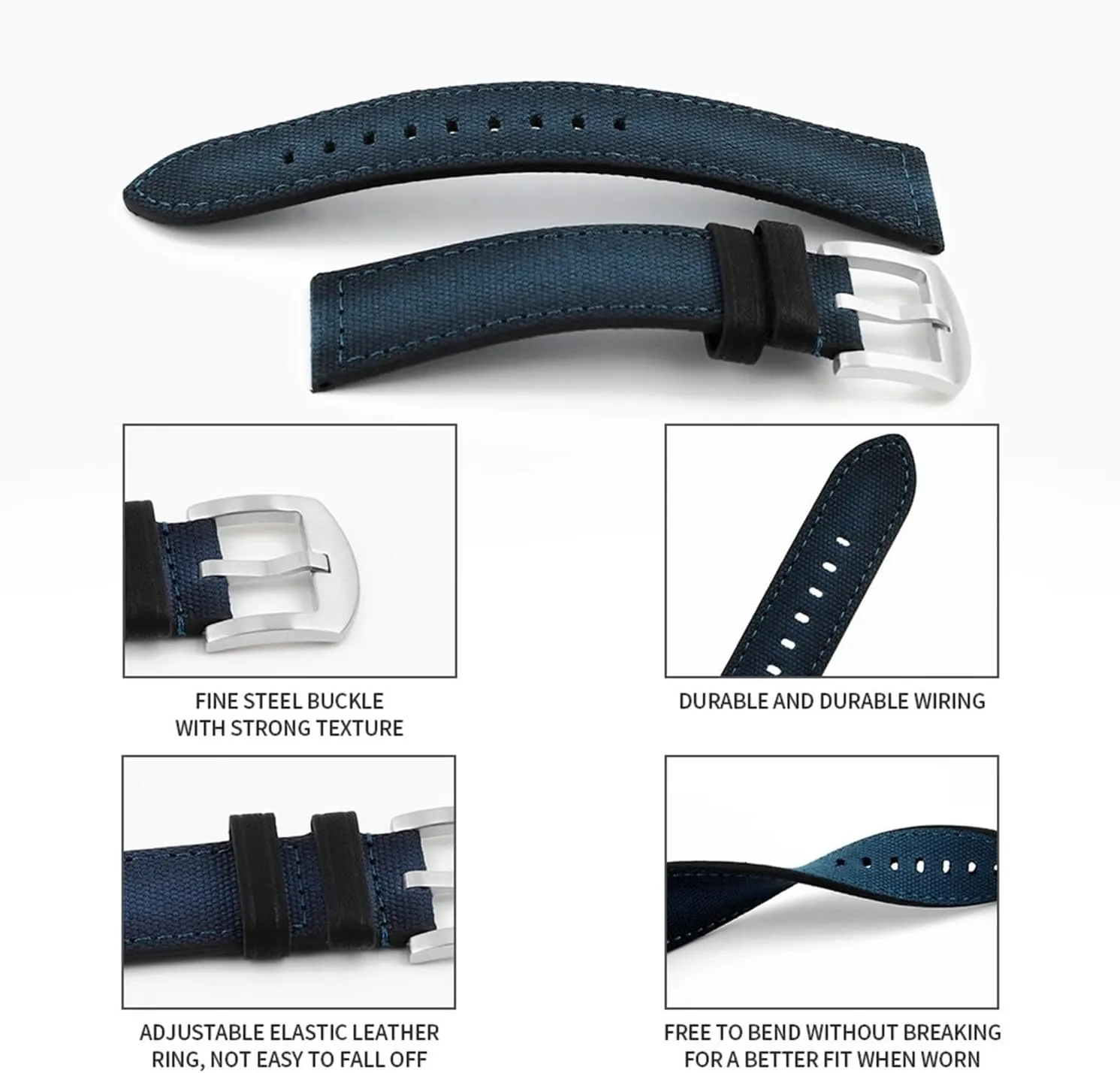 Handmade Nylon Canvas Watch Band Woven Soft Belt Bracelet for Men Women Sport Wrist Band Strap