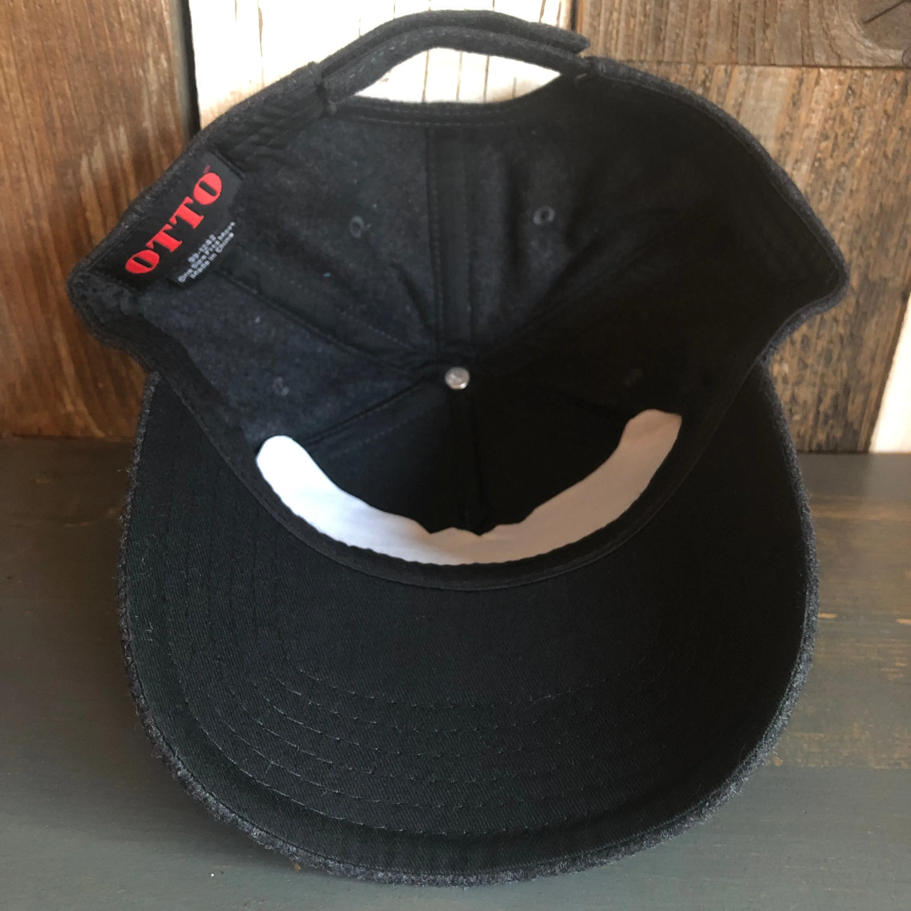 Hermosa Beach TUBULAR 5 Panel Low Profile Melton Wool Blend Baseball Cap with Velcro Closure - Heather Black