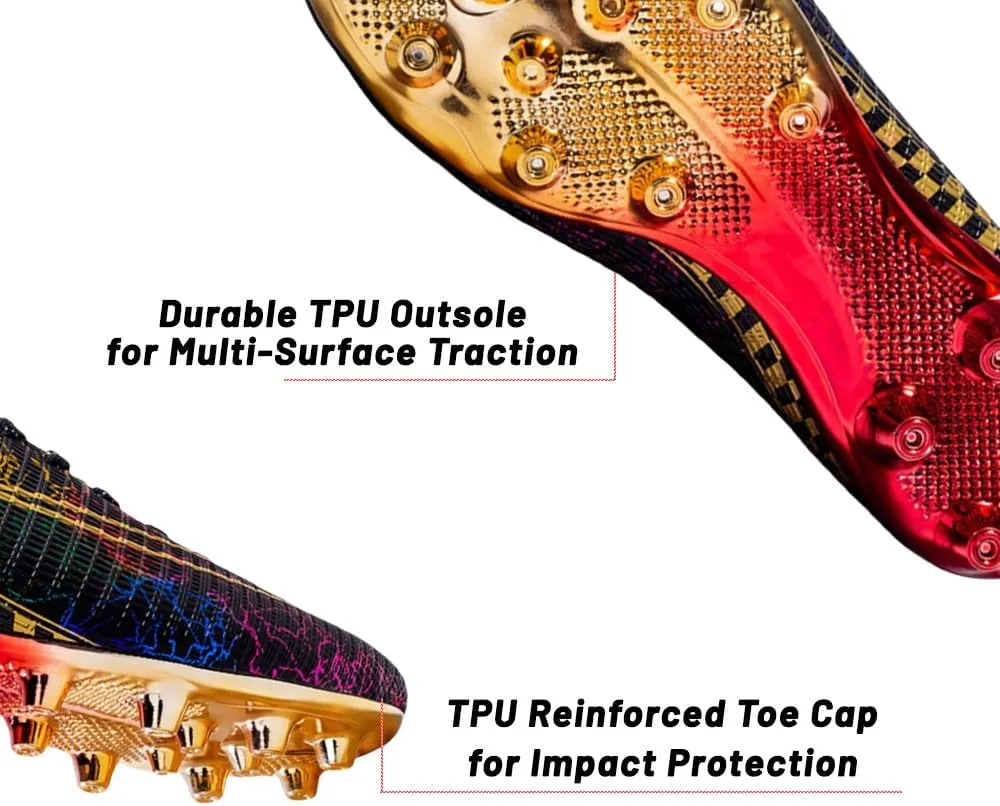 HESBITEUL Mens Athletic Outdoor Indoor Comfortable Soccer Shoes Boys Football Student Cleats Sneaker Shoes High Gripping Power