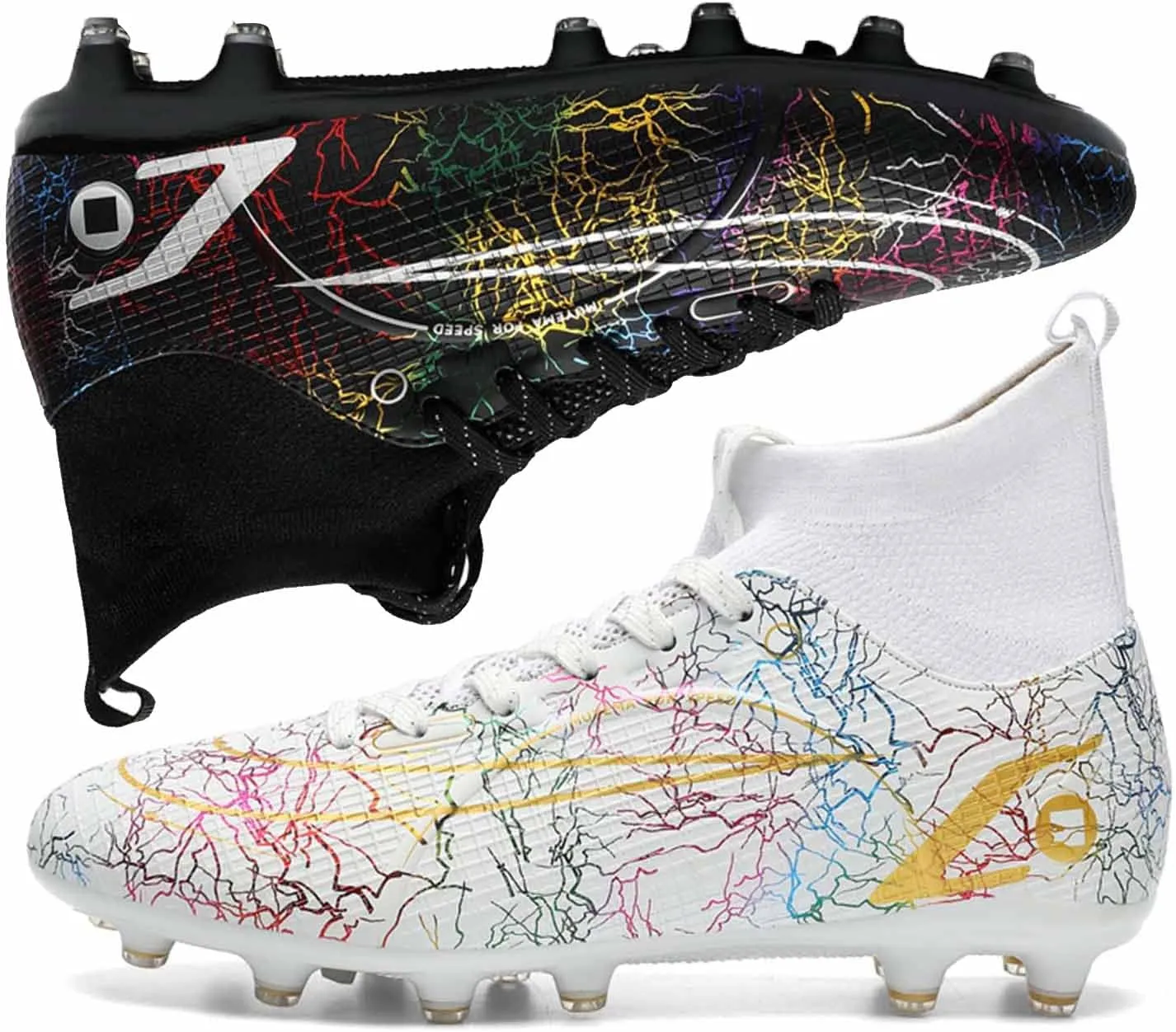 HESBITEUL Mens Athletic Outdoor Indoor Comfortable Soccer Shoes Boys Football Student Cleats Sneaker Shoes High Gripping Power