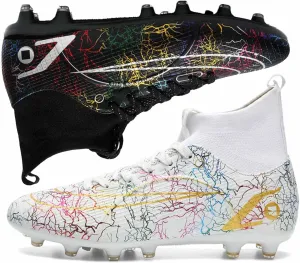 HESBITEUL Mens Athletic Outdoor Indoor Comfortable Soccer Shoes Boys Football Student Cleats Sneaker Shoes High Gripping Power