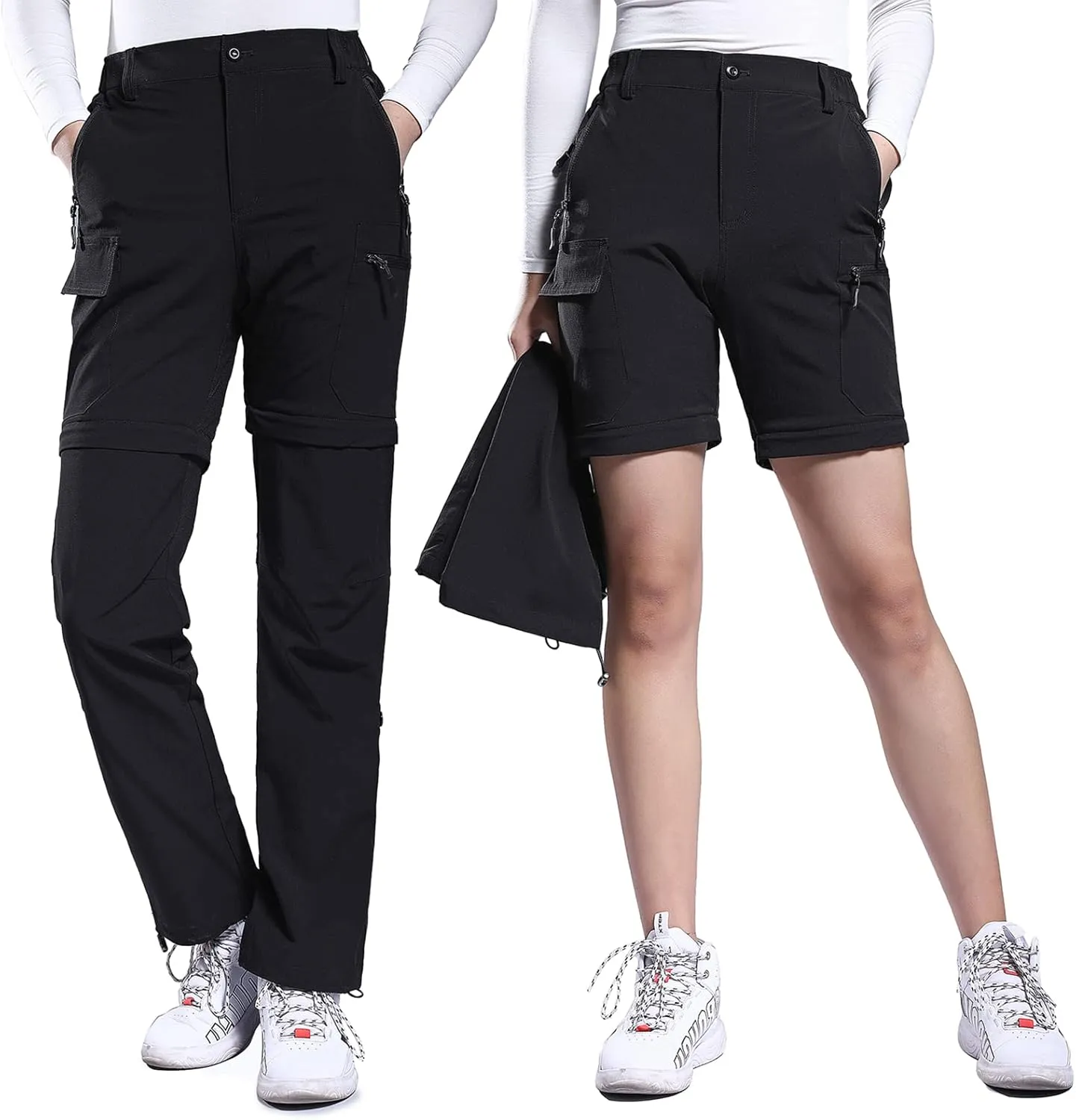 Hiauspor Hiking Pants Women Convertible Lightweight Zip Off Pants Quick Dry Outdoor Stretch Pants UPF 50  Trousers