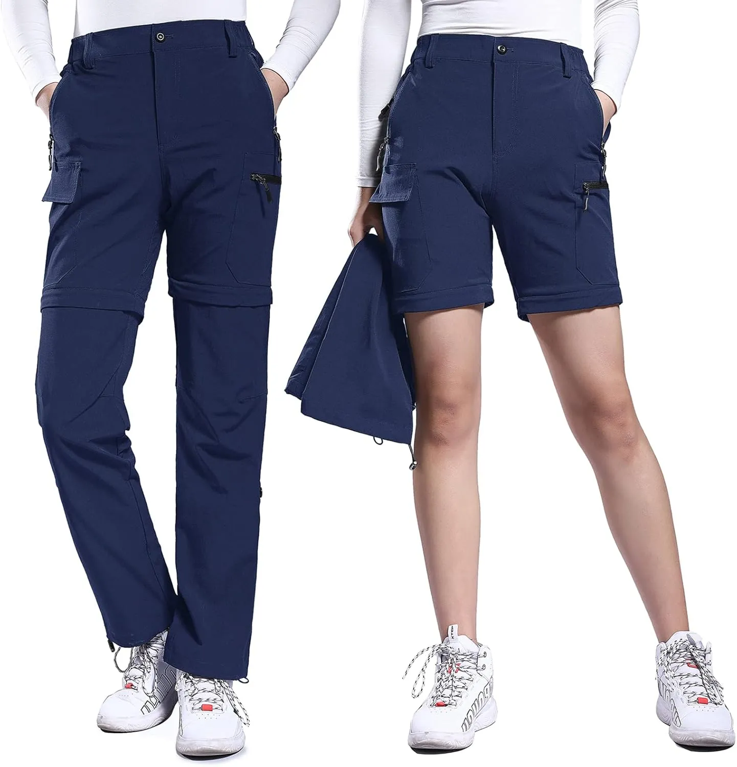 Hiauspor Hiking Pants Women Convertible Lightweight Zip Off Pants Quick Dry Outdoor Stretch Pants UPF 50  Trousers