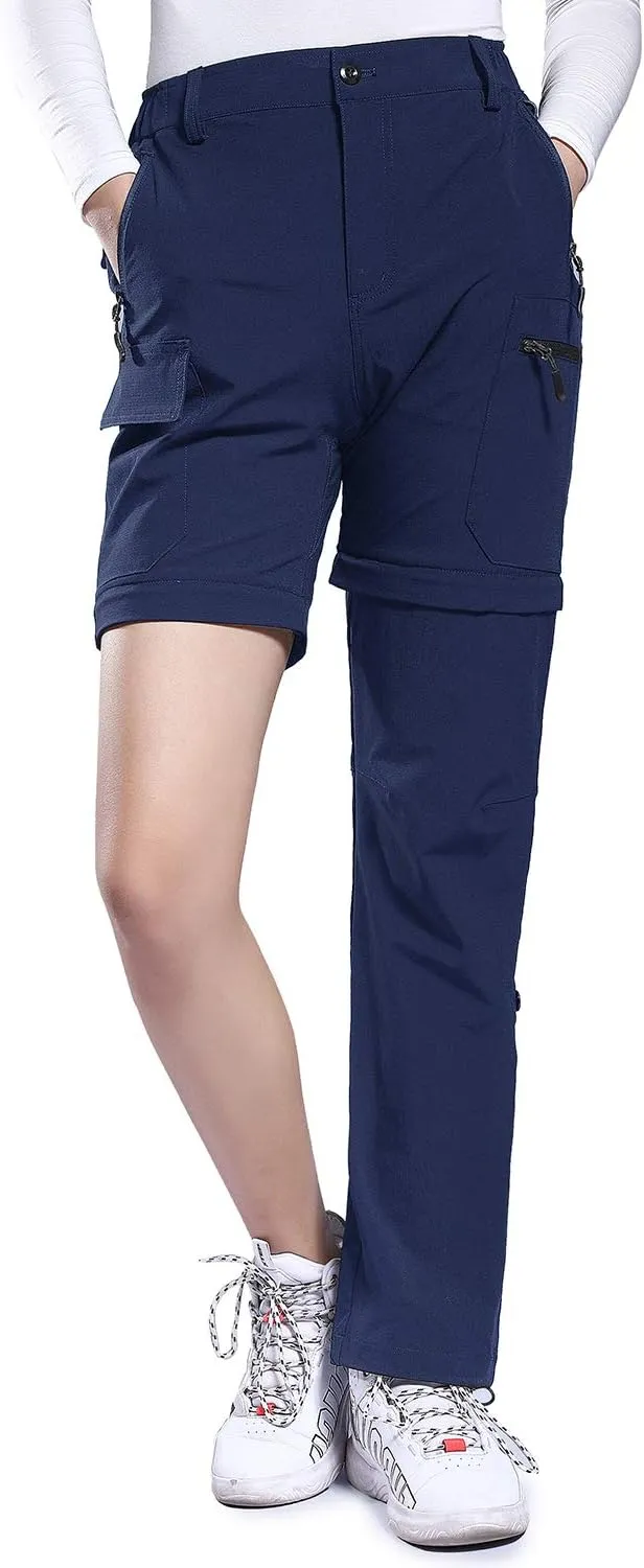 Hiauspor Hiking Pants Women Convertible Lightweight Zip Off Pants Quick Dry Outdoor Stretch Pants UPF 50  Trousers
