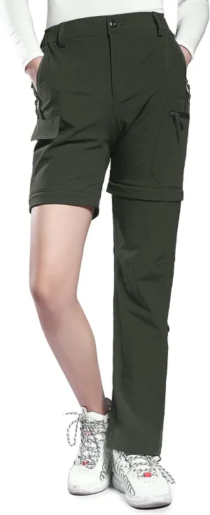 Hiauspor Hiking Pants Women Convertible Lightweight Zip Off Pants Quick Dry Outdoor Stretch Pants UPF 50  Trousers