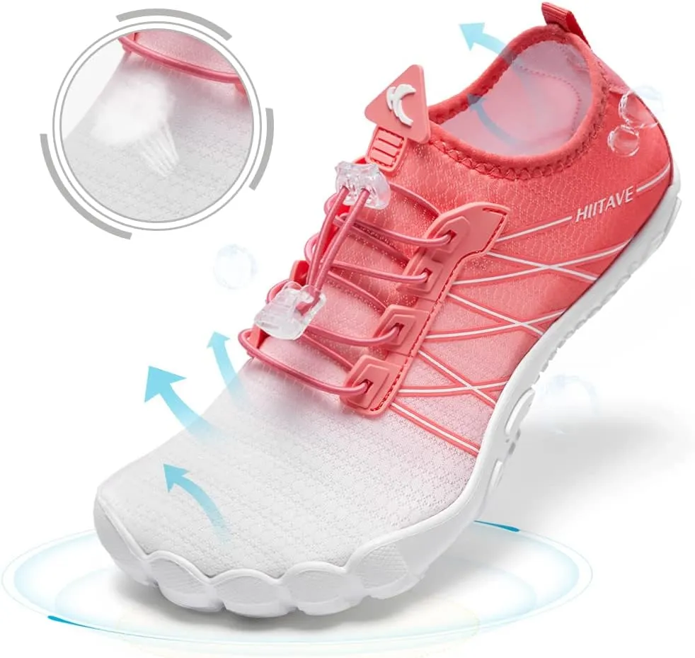HIITAVE Water Shoes Non Slip Aqua Shoes Barefoot Quick Dry Lightweight with Beach River Swim Pool for Men Women Gradient Color