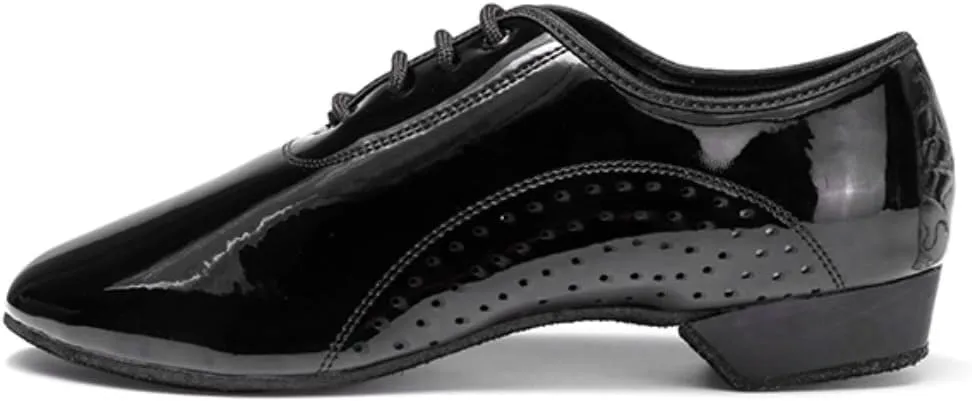HIPPOSEUS Boy's Ballroom Dance Shoes Black Tango Salsa Latin Dancing Teaching Shoes,Model KCBD