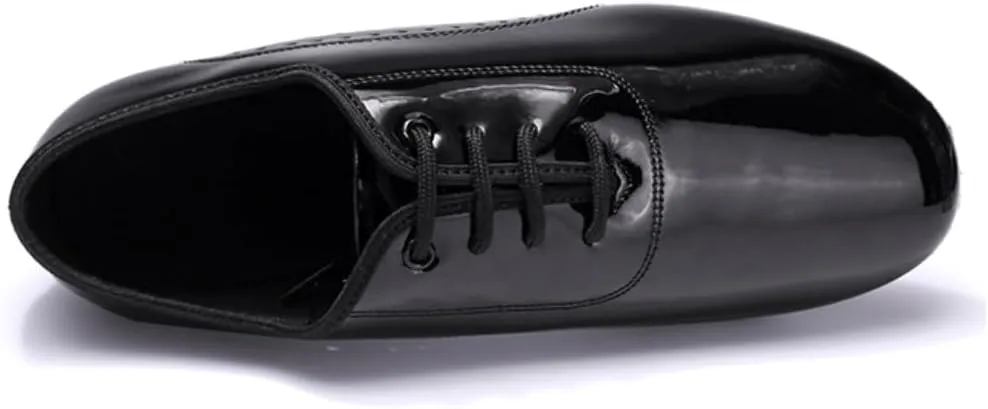 HIPPOSEUS Boy's Ballroom Dance Shoes Black Tango Salsa Latin Dancing Teaching Shoes,Model KCBD