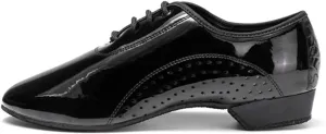 HIPPOSEUS Boy's Ballroom Dance Shoes Black Tango Salsa Latin Dancing Teaching Shoes,Model KCBD