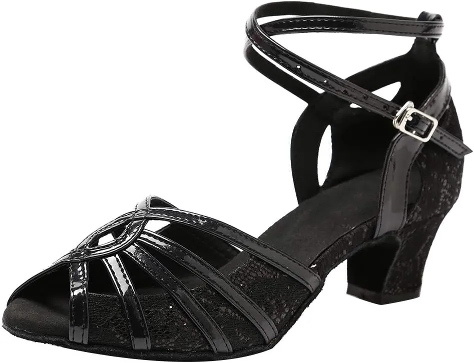 HIPPOSEUS Women's Latin Dance Shoes Ballroom Party Salsa Dance Practice Performance Shoes High Heel,Model 227