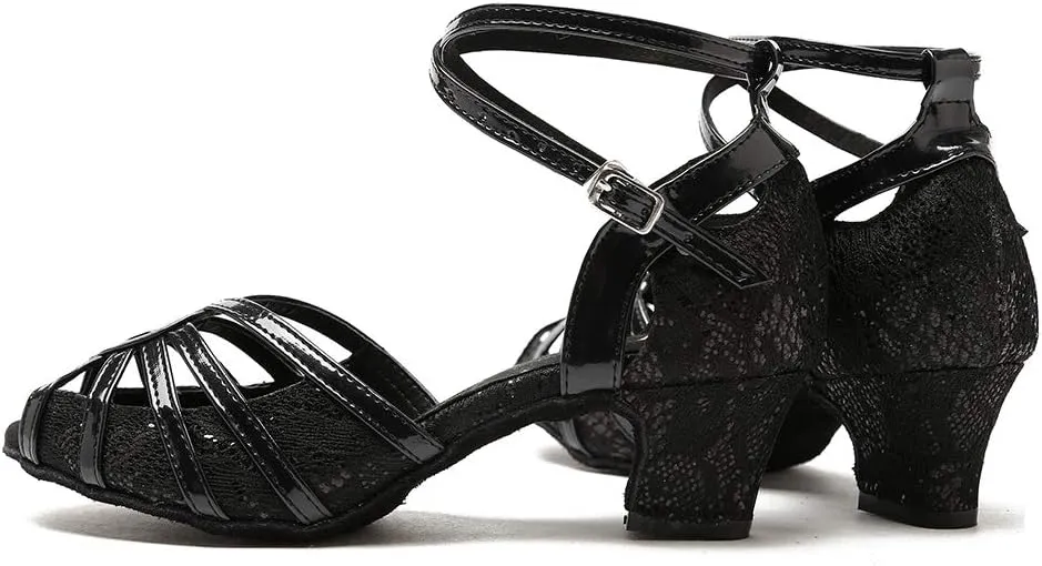 HIPPOSEUS Women's Latin Dance Shoes Ballroom Party Salsa Dance Practice Performance Shoes High Heel,Model 227