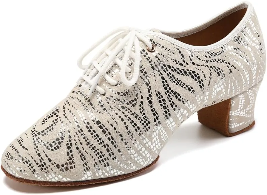 HIPPOSEUS Women's Latin Dance Shoes Closed Toe Ballroom Modern Salsa Dance Practice Shoes Split Sole