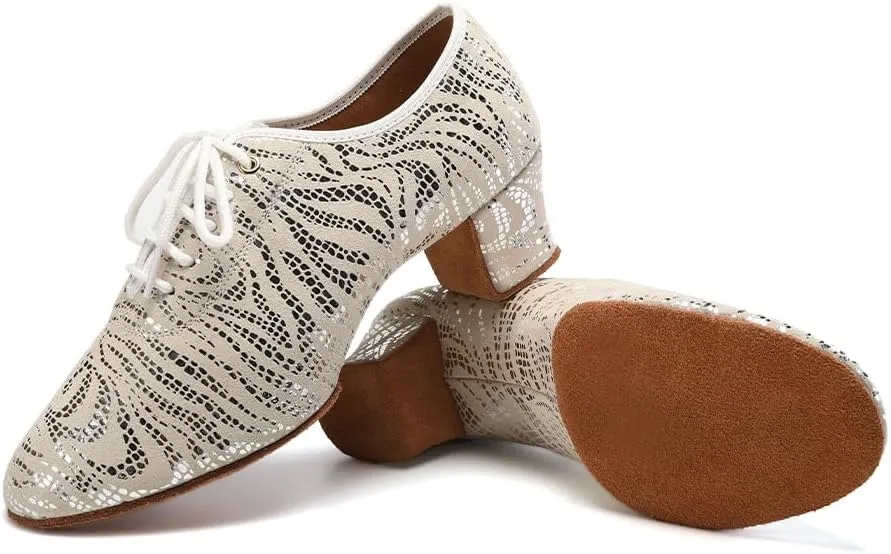HIPPOSEUS Women's Latin Dance Shoes Closed Toe Ballroom Modern Salsa Dance Practice Shoes Split Sole