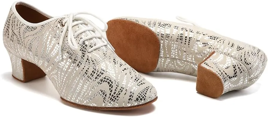 HIPPOSEUS Women's Latin Dance Shoes Closed Toe Ballroom Modern Salsa Dance Practice Shoes Split Sole