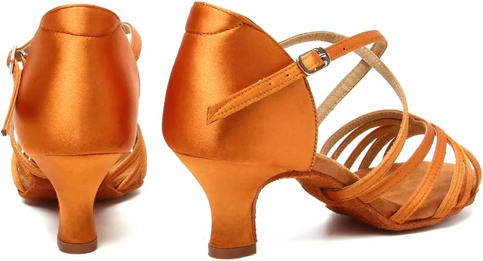 HIPPOSEUS Women's Latin Dance Shoes Open Toe Ballroom Salsa Dance Practice Shoes Suede Sole