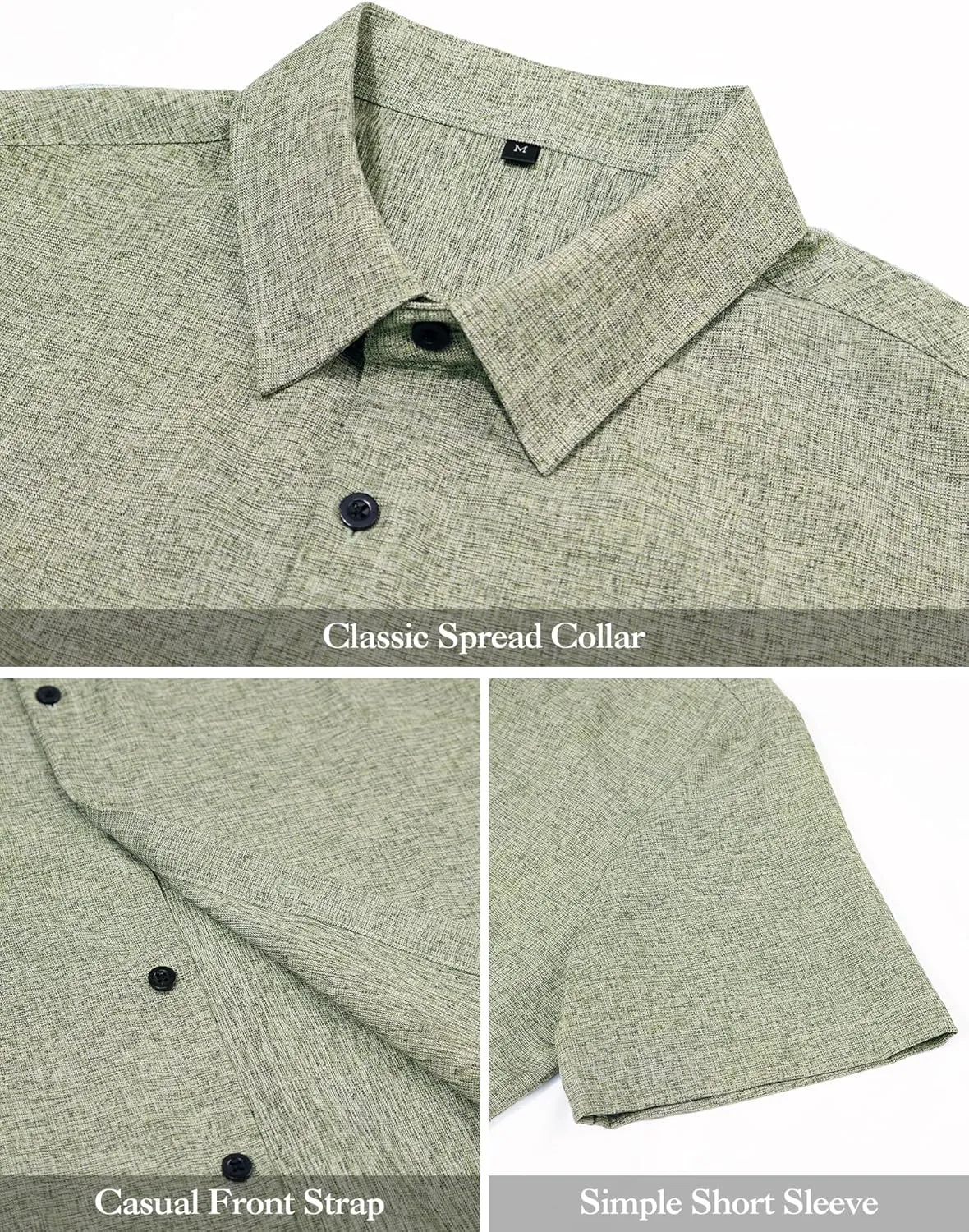 HOTake Men's Casual Linen Shirts Short Sleeve Button Down Summer Beach Vacation Wedding Shirts