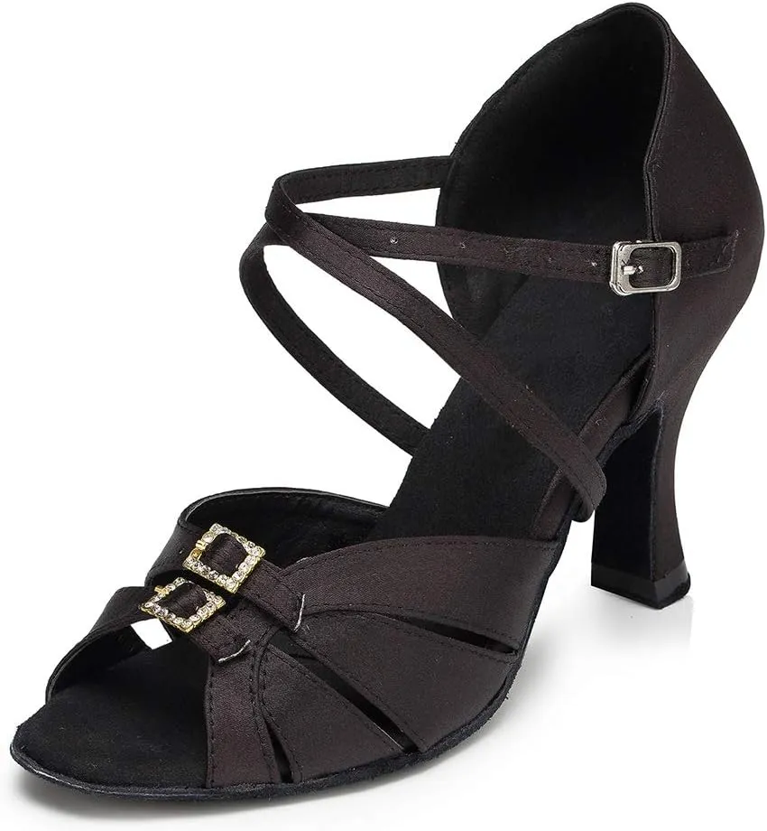 HROYL Latin Dance Shoes Women Waltz Shoes for Girls Salsa Ballroom Dance Shoes Wedding Dance Shoes for Women,Model YCL153