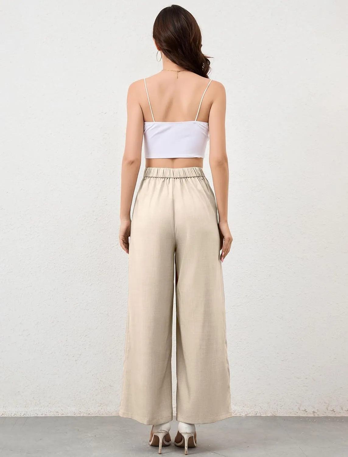 HVT Wide Leg Pants for Women High Waist Casual Long Palazzo Pants Loose Business Work Office Trousers with Pockets