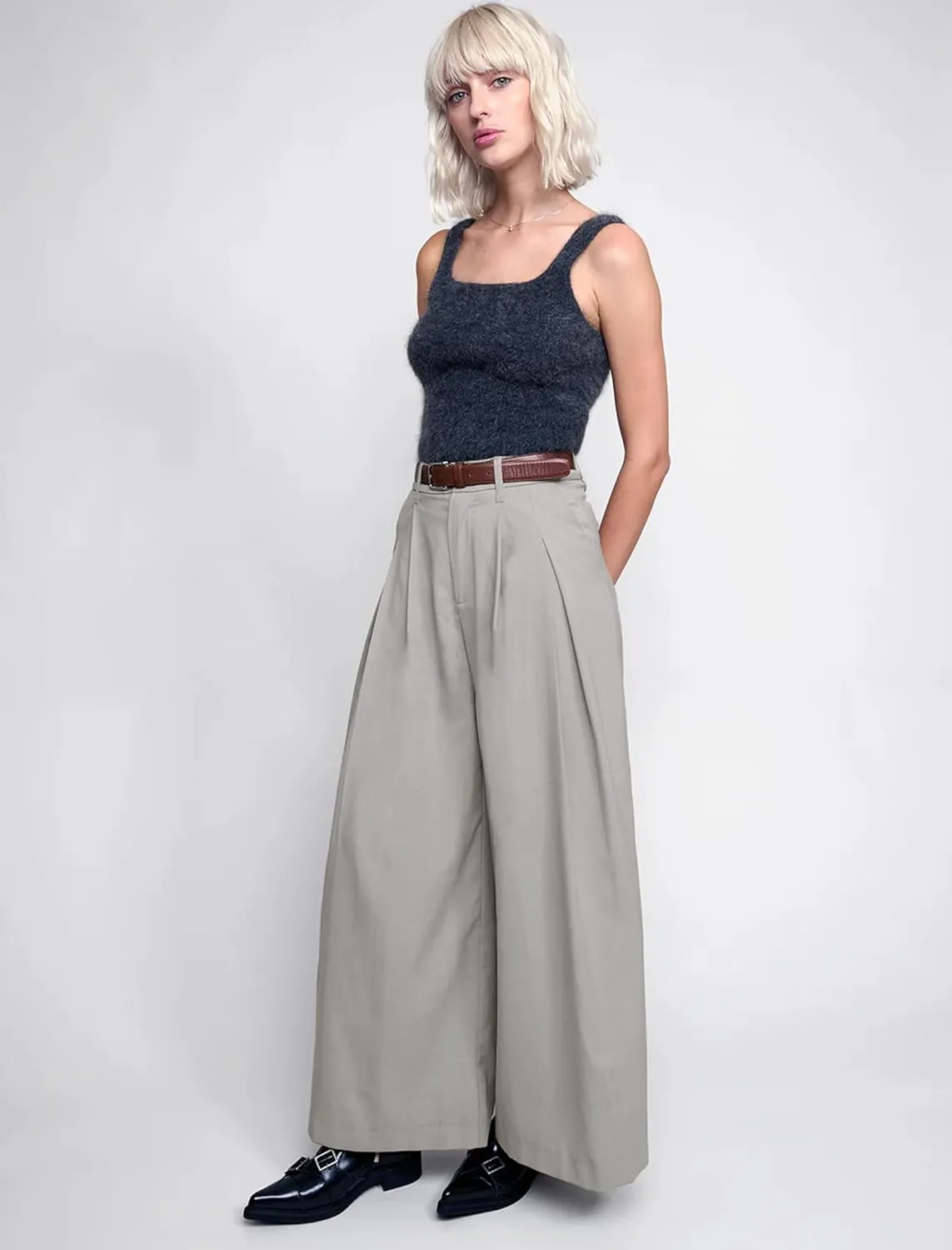HVT Wide Leg Pants for Women High Waist Casual Long Palazzo Pants Loose Business Work Office Trousers with Pockets