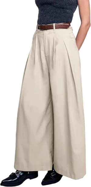 HVT Wide Leg Pants for Women High Waist Casual Long Palazzo Pants Loose Business Work Office Trousers with Pockets