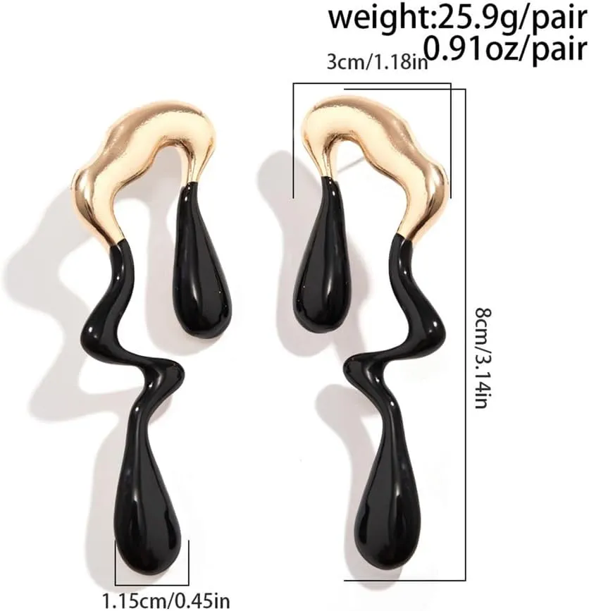 Irregular WaterDrop Earrings Melted Liquid Asymmetrical Drop Earrings for Women Embrace Minimalist Statement Earrings Jewelry